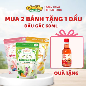 Combo 2 túi bánh ăn dặm Chubby giàu vitamin, chất xơ cho bé từ 6 tháng tuổi
