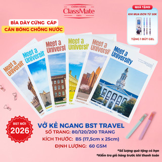 Vở Kẻ Ngang 80/120/ 200 Trang CLASSMATE TRAVEL, Vở Viết Kẻ Ngang B5 Giấy 60gsm Dành Cho Học Sinh Trung Học NB5-08-0334