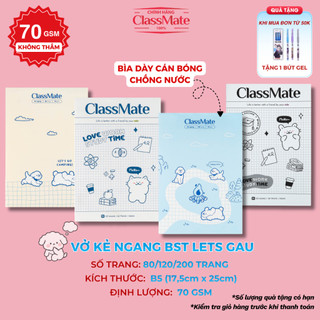 Vở Kẻ Ngang 80/ 120 Trang CLASSMATE Bìa Let's Go, Vở Viết B5 Kẻ Ngang Cấp 2 Giấy 70gsm Không Thấm NB5-08-0347/ 0356