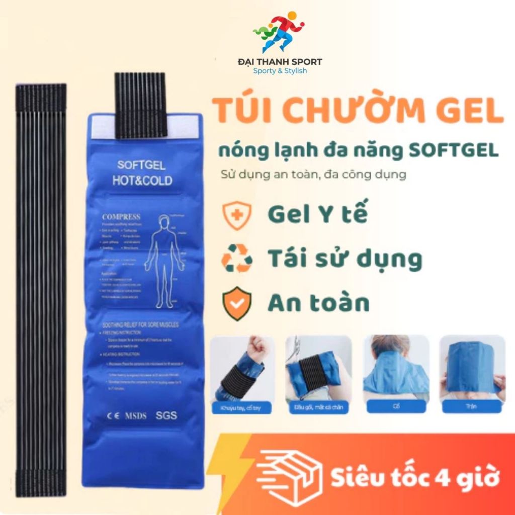 Túi Gel Chườm Nóng Lạnh, Hỗ Trợ Giảm Sưng Chấn Thương Thể Thao, Giữ nhiệt Lâu, Chườm Nóng Chườm Lạnh