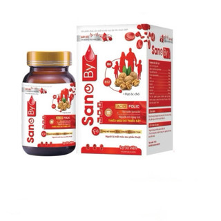 Viên uống bổ sung sắt Sano By Gold, Lọ 30 viên bổ bầu bổ máu, Acid Folic, cải thiện tình trạng thiếu máu - Sanofia