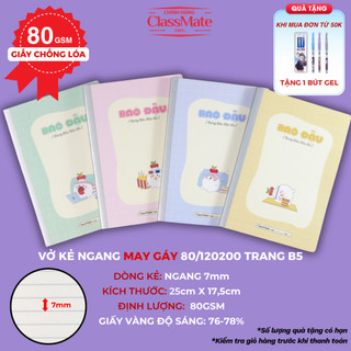[MỚI 2026] Vở Kẻ Ngang 80/120/ 200 Trang Bao Đậu CLASSMATE Giấy Chống Lóa 80gsm Dày Dặn Không Thấm Mực NB5-08-0365/67