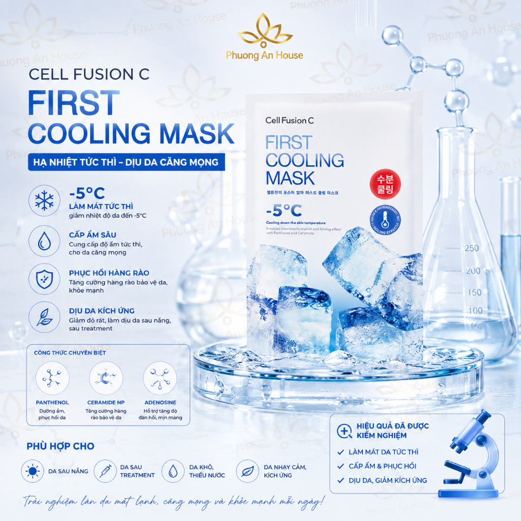 Mặt Nạ Cell Fusion C Cooling Mask Làm Mát Da Cấp Ẩm Phục Hồi Hàn Quốc | First Cooling & Cica Cooling