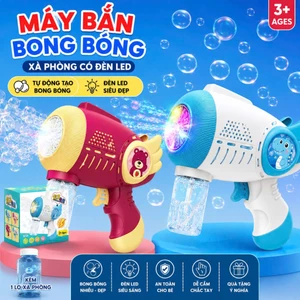 Máy Bắn Bong Bóng Xà Phòng 32 Nòng Có Đèn LED – Máy Thổi Bong Bóng Cho Bé Kèm 1 Lọ Xà Phòng