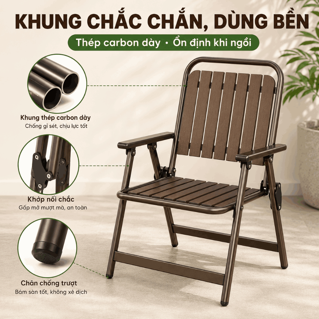 Ghế gấp ngoài trời,ghế thư giãn sân hiên/ban công,ghế di động có tựa lưng dành cho ban công/nhà