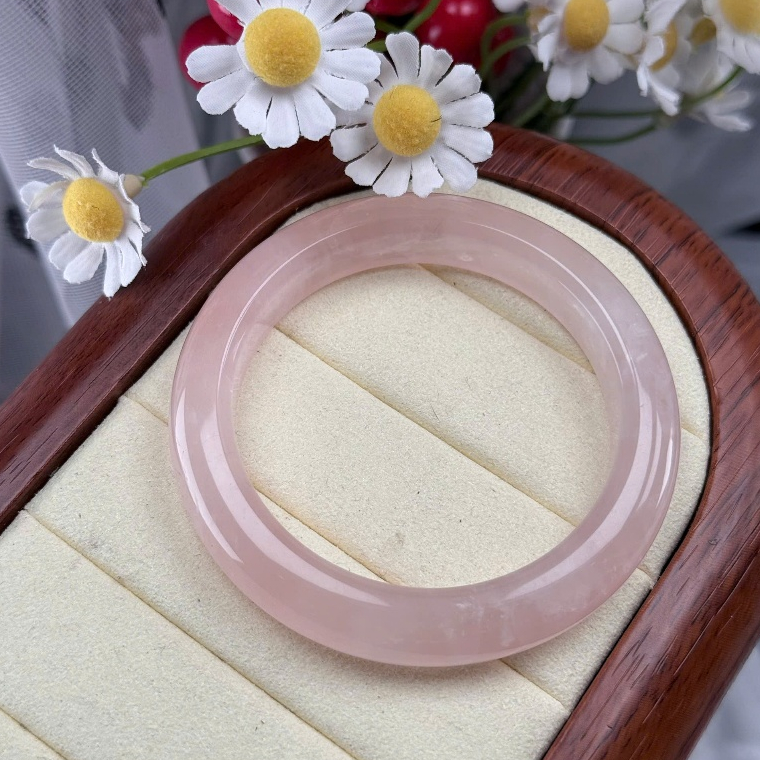 [𝐒𝐀𝐋𝐄] Vòng tay Thạch Anh Hồng bản hẹ trang sức cao cấp bằng đá tự nhiên nguyên khối 𝐊𝐈𝐌 𝐓𝐇À𝐍𝐇 𝐁Ả𝐎