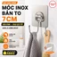 Combo 30 cái Móc bạc INOX bản to dán tường chịu lực siêu dính 7cm