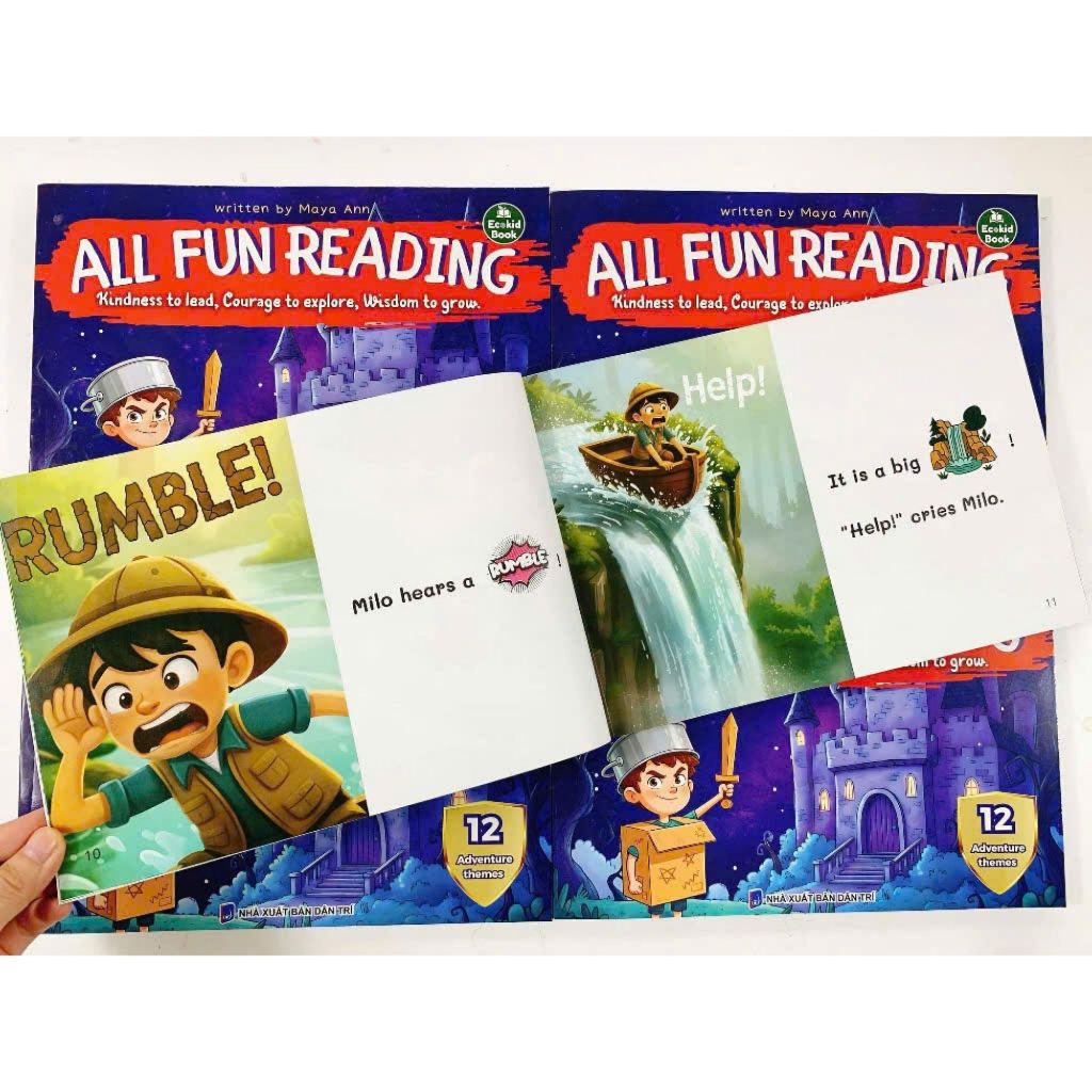 Sách - All Fun Reading in gộp 12 chủ đề khổ lớn - Tặng kèm file nghe