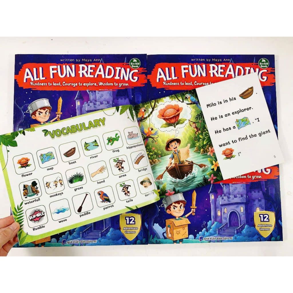 Sách - All Fun Reading in gộp 12 chủ đề khổ lớn - Tặng kèm file nghe