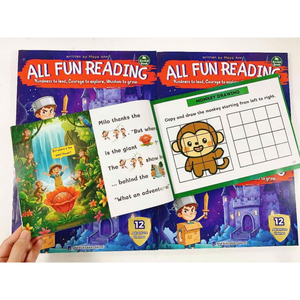 Sách - All Fun Reading in gộp 12 chủ đề khổ lớn - Tặng kèm file nghe