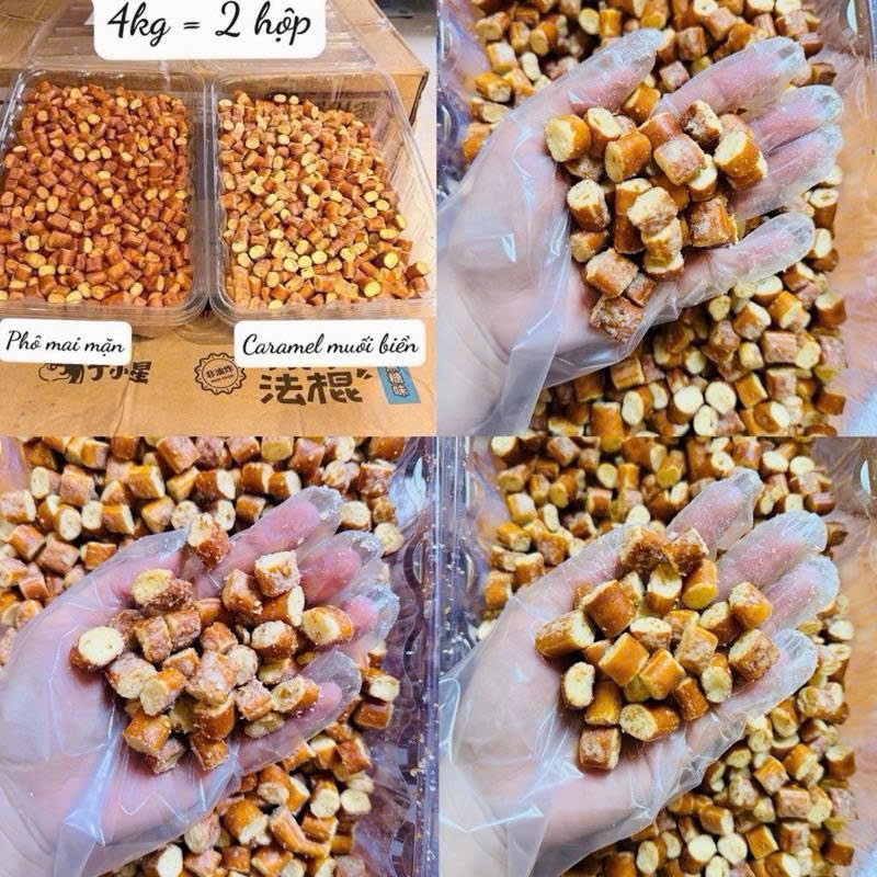 Bánh Mì Giòn Tẩm Vị 2 Vị Canamel Muối Biển - Phomai Mặn Thơm Ngon