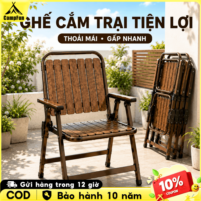 Ghế gấp ngoài trời,ghế thư giãn sân hiên/ban công,ghế di động có tựa lưng dành cho ban công/nhà