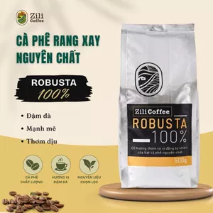 Cà Phê Rang Xay Nguyên Chất Robusta Tuyển chọn - Di Linh ZILI COFFEE - [Túi 500g]