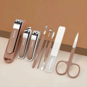 Bộ Dụng Cụ Chăm Sóc Móng Tay 8 Món Bằng Thép Không Gỉ Kèm Hộp Đựng Cao Cấp