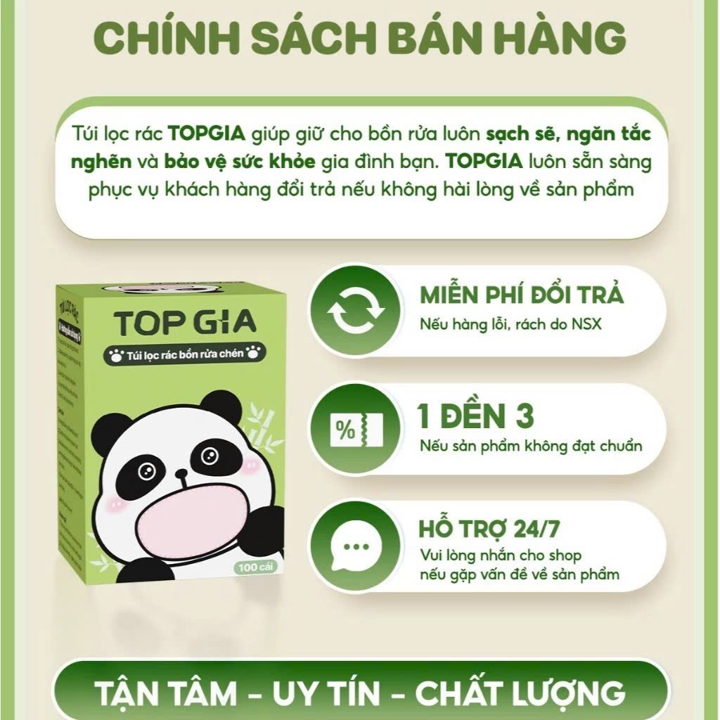 Túi lọc rác bồn rửa chén Topgia, Túi lưới lọc chống tắc nghẽn, túi lưới lọc rác, tiện lợi bo chun co dãn, dễ dàng sử dụn