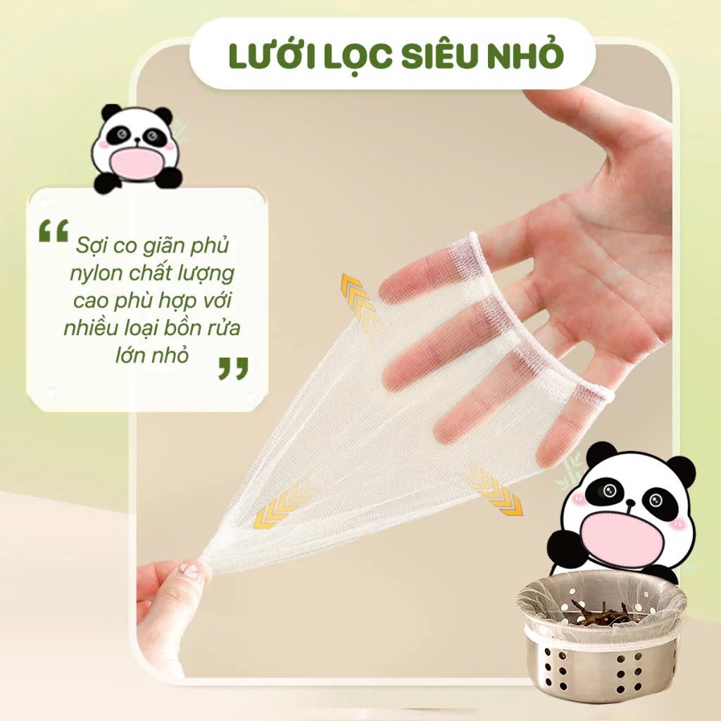 Túi lọc rác bồn rửa chén Topgia, Túi lưới lọc chống tắc nghẽn, túi lưới lọc rác, tiện lợi bo chun co dãn, dễ dàng sử dụn