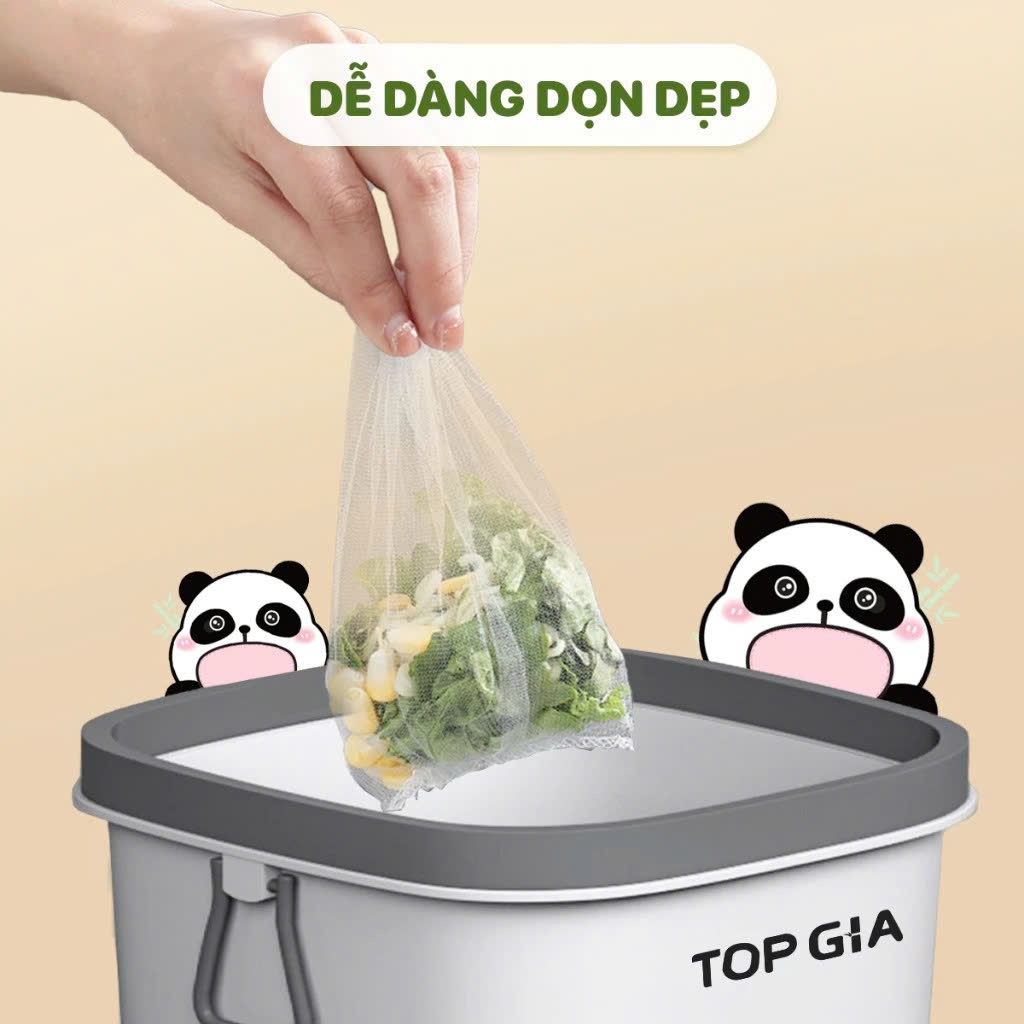 Hộp 100 Túi lọc rác bồn rửa chén Topgia, túi lưới lọc rác, tiện lợi bo chun co dãn, dễ dàng sử dụng