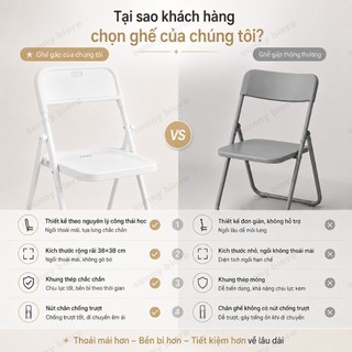 Ghế gấp gọn tựa lưng chắc chắn Tiết kiệm diện tích Phù hợp bàn ăn phòng trọ căn hộ mini 𝗞𝗨𝗞𝗔𝗠𝗔𝗟𝗟