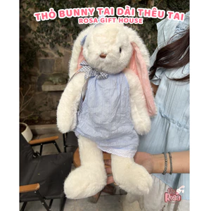 Gấu Bông Thỏ Bunny Tai Dài Có Thêu Tai Theo Yêu Cầu – Thú Nhồi Bông Quà Tặng Cá Nhân Hoá Dễ Thương