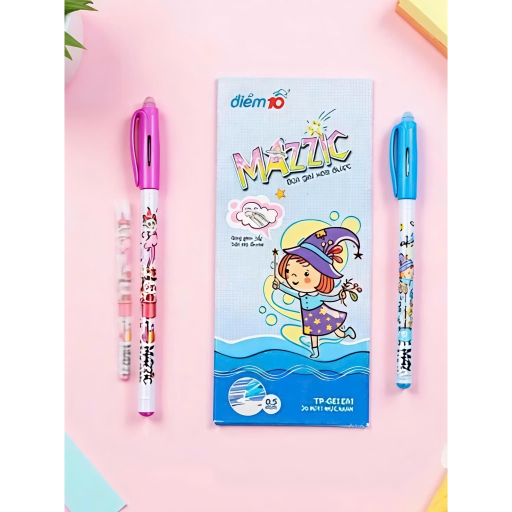 Combo 10/20 bút Gel xóa được Mazzic Thiên Long TP-GELE01 Ngòi 0.5mm - Bút Gel Mazzic Mực ( Xanh/Tím/Đen ) bút viết trơn