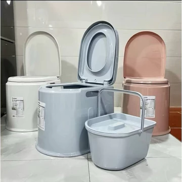 Bô vệ sinh di động cho người lớn, bô vệ sinh người già người bệnh, ghế bô tiện lợi có nắp đậy dễ vệ sinh