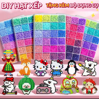 【Bộ Đồ Chơi Trẻ Em】Xếp Hạt DIY Sáng Tạo Cho Bé, Mẫu Mới Thông Minh, Kèm Hạt Nhiều Màu + Dụng Cụ + Bàn Ủi An Toàn