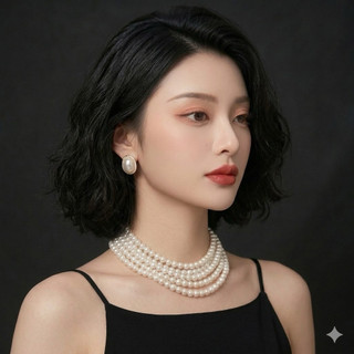 [ DAISYN ] N651 choker dây chuyền áo dài , dây chuyền áo tấc, vòng cổ cưới 5 sợi ngọc nhân tạo sang trọng