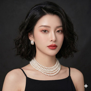 [ DAISYN ] N651 choker dây chuyền áo dài , dây chuyền áo tấc, vòng cổ cưới 5 sợi ngọc nhân tạo sang trọng