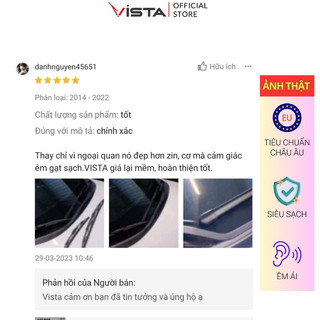 Gạt Mưa Vista Thân Mềm Cao Cấp - Ecoflat - Tiêu Chuẩn Cho Xe Ô Tô Honda Jazz - Lưỡi Silicon - Tiêu Chuẩn Châu Âu