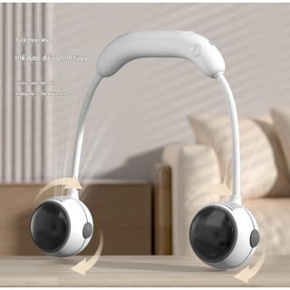 Quạt Sạc Đeo Cổ 3 Cấp Độ Gió Kiêm Để Bàn - Quạt Mini Không Cánh Sạc USB, Nhỏ Gọn, Rảnh Tay, Pin Dung Lượng Cao
