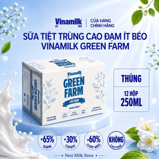 Sữa Tiệt Trùng Cao Đạm Ít Béo Vinamilk Green Farm 250ml - Thùng 12 Hộp