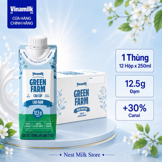 Sữa Tiệt Trùng Cao Đạm Ít Béo Vinamilk Green Farm 250ml - Thùng 12 Hộp