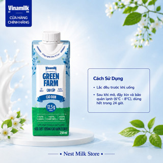 Sữa Tiệt Trùng Cao Đạm Ít Béo Vinamilk Green Farm 250ml - Thùng 12 Hộp