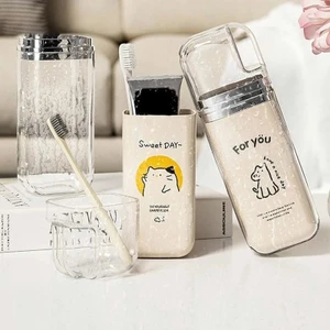 ộp Đựng Bàn Chải Du Lịch Cute Hình Mèo, Cốc Súc Miệng Nhựa Cao Cấp Gọn Gàng Cho Gia Đình Và Cá Nhân rất tiện lợi