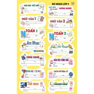 LEAFBOOK COMBO 95-60 Cái Nhãn Vở Môn Học Có Keo – Nhãn Tên Học Sinh Dán Tập, Dán Sách Theo Từng Môn Học Dễ Thương
