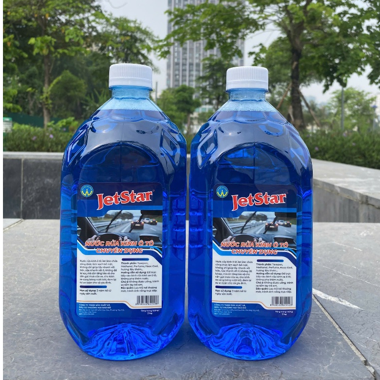 [Giảm Giá] NƯỚC RỬA KÍNH Ô TÔ CHUYÊN DỤNG - 2 CAN 2 LÍT CHÍNH HÃNG JETSTAR