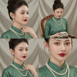 [ DAISYN ] N592 dây chuyền áo dài , dây chuyền áo tấc, phụ kiện cổ phục 2 sợi hạt ngọc hạt trai sang trọng cho nữ