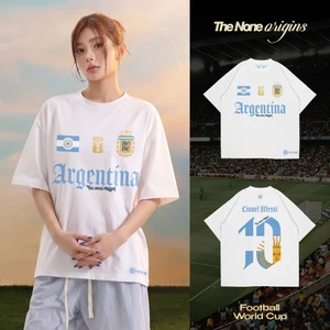 Áo thun form BOXY/OVERSIZE Argentina World Cup Unisex 100 Cotton 250gsm Brand THE NONE ORIGINS NOS24