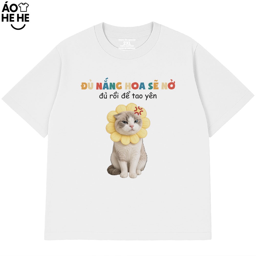 Áo In Chữ Hài Hước - Đủ Rồi Để Tao Yên - Câu Nói Text Văn Phòng Công Sở Form Rộng Cotton 250gsm In Theo Yêu Cầu