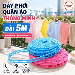 Combo 5 cái Dây phơi quần áo thông minh loại dài 5m