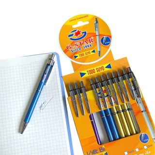 LEAFBOOK Bút Bi Bấm Todo Suyo 0.7mm G-Star Chính Hãng – Mực Xanh Đức, Viết Êm Trơn, Mực Ra Đều