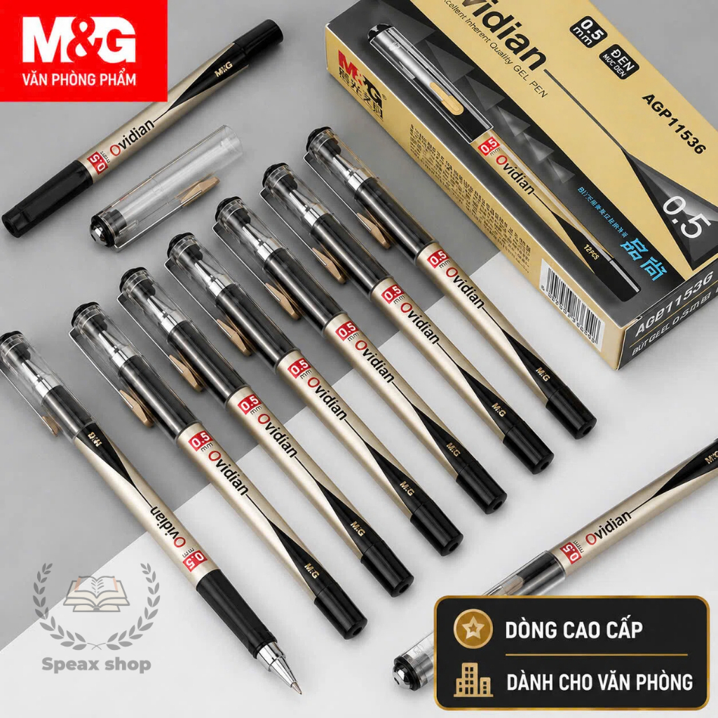 Bút Gel M&G Ovidian AGP11536 0.5mm – Mực Đen, Viết Mượt, Không Lem, Bút Ký Văn Phòng Cao Cấp