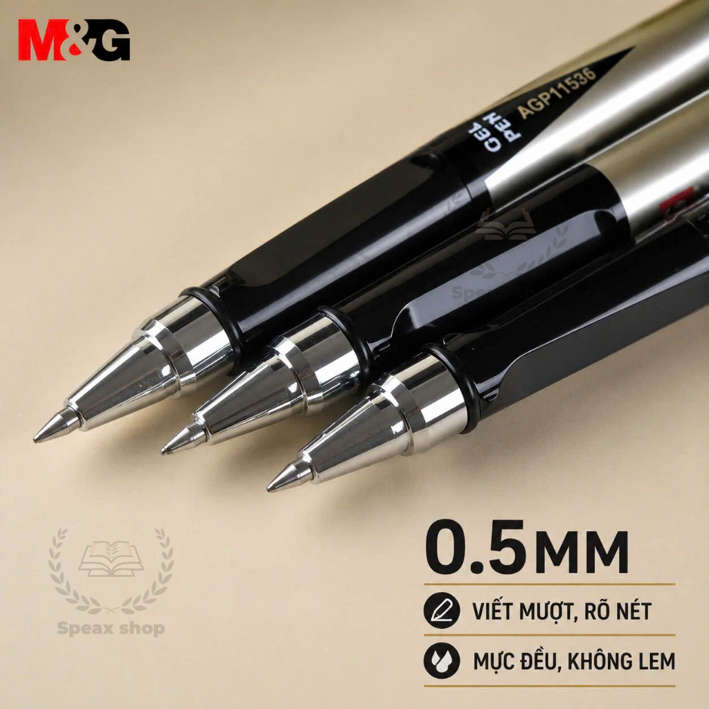 Bút Gel M&G Ovidian AGP11536 0.5mm – Mực Đen, Viết Mượt, Không Lem, Bút Ký Văn Phòng Cao Cấp