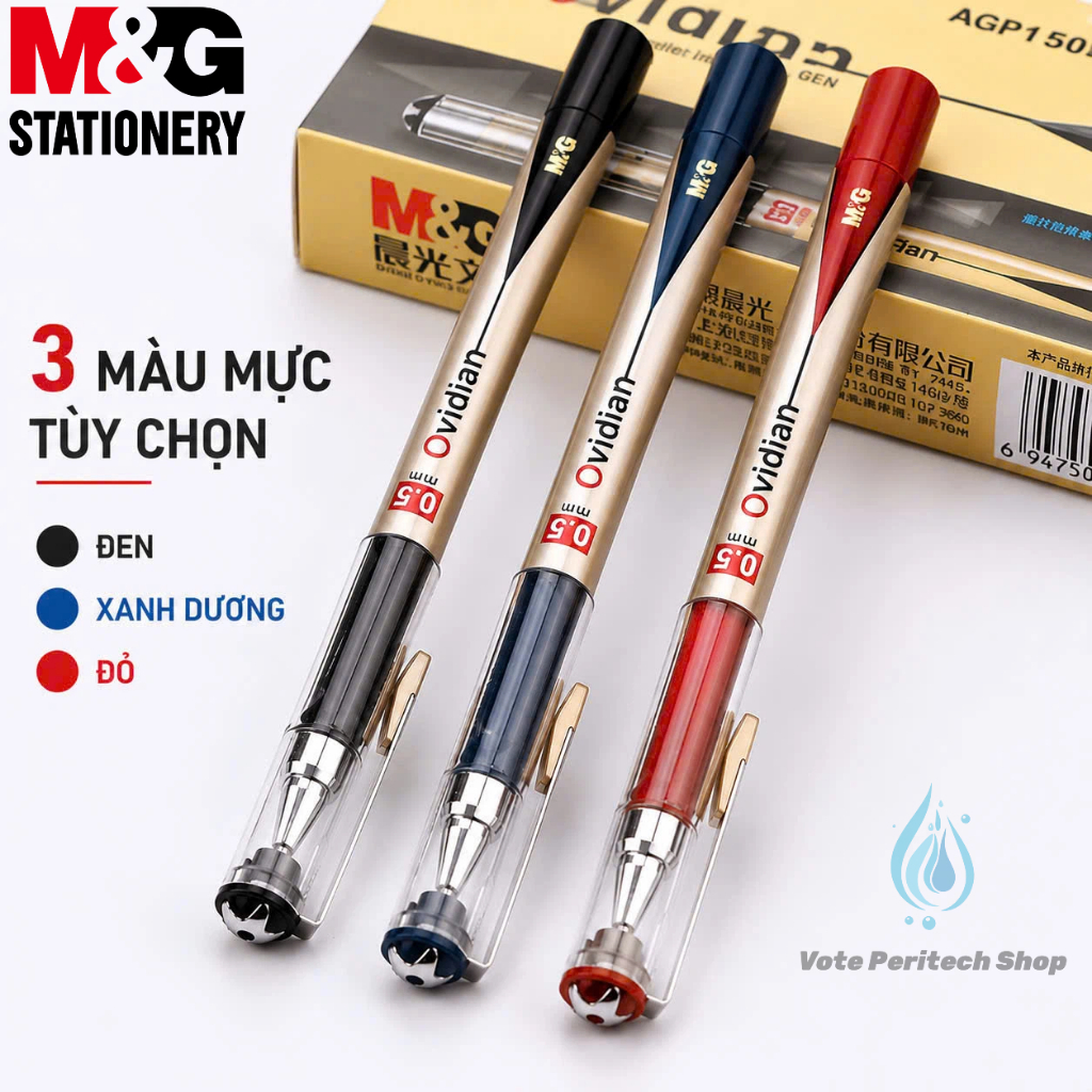 Bút Gel M&G Ovidian AGP11536 0.5mm – Mực Đen, Viết Mượt, Không Lem, Bút Ký Văn Phòng Cao Cấp