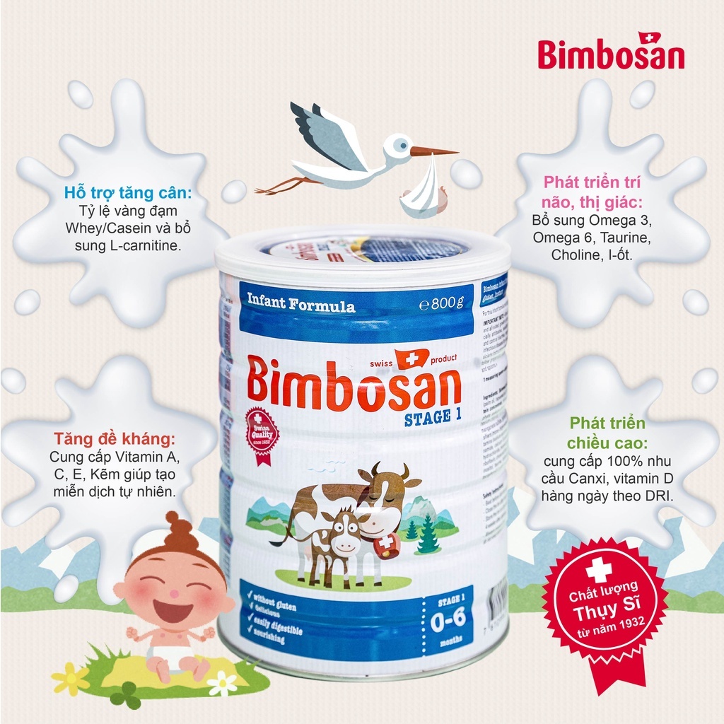 Sữa bột sinh học Bimbosan nhập khẩu Thụy Sĩ