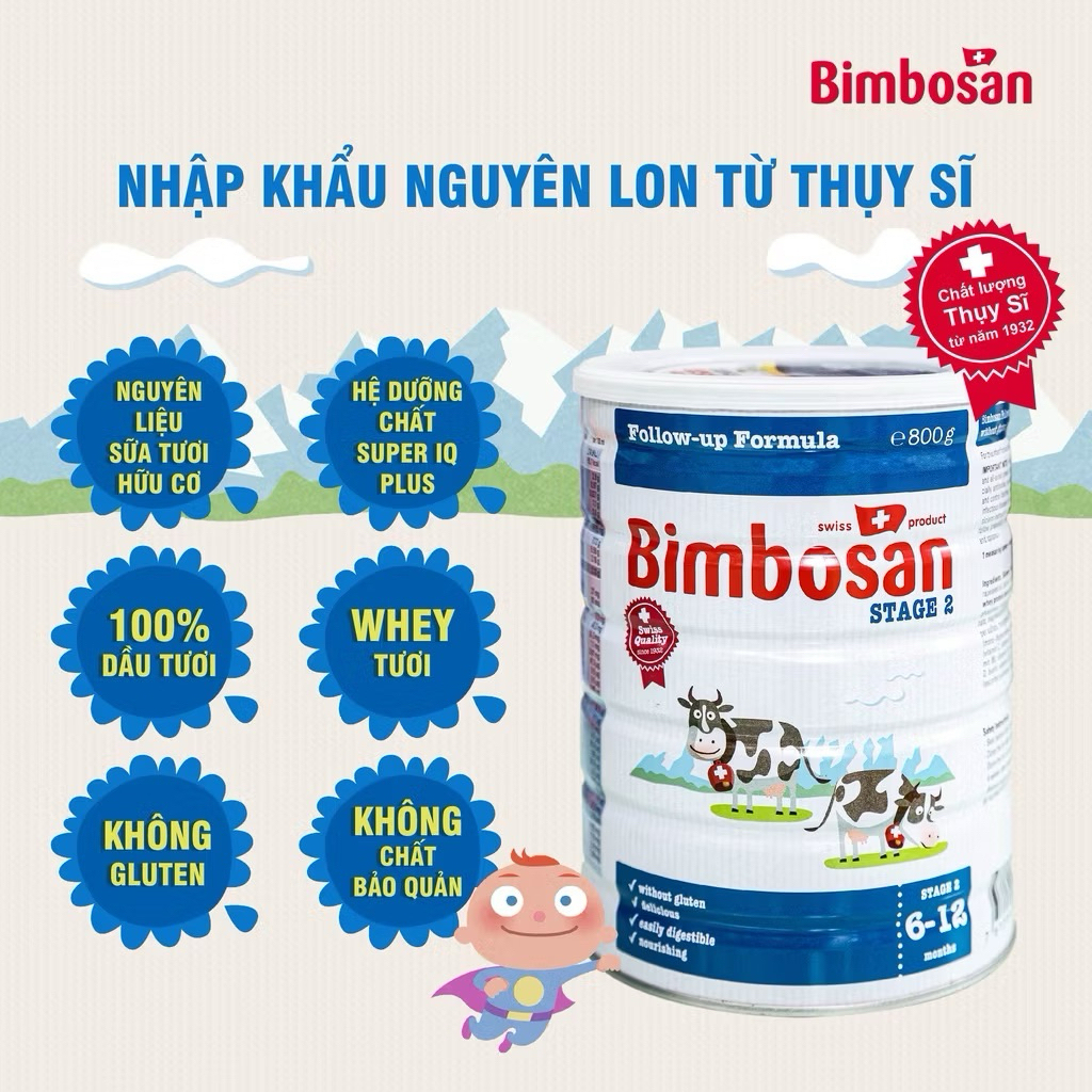 Sữa bột sinh học Bimbosan nhập khẩu Thụy Sĩ
