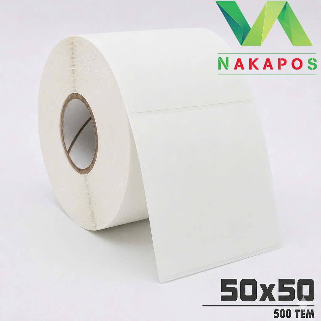 Giấy in nhiệt 50x50 Decal nhiệt 5*5 tem trà sữa 50*50 in mã vạch 5x5 giấy in đơn hàng 50x50mm giao hàng tiết kiệm GHTK
