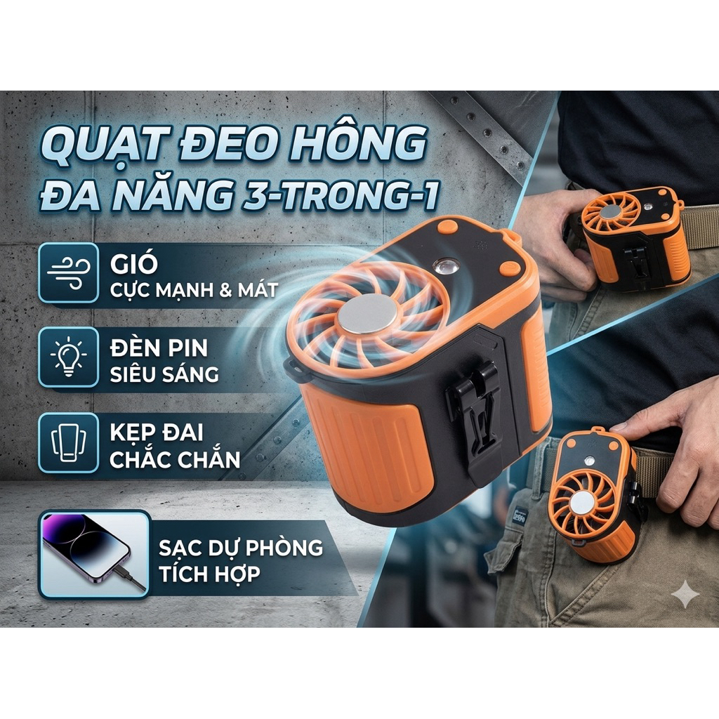 Quạt Đeo Thắt Lưng YLD-F23 Sò Lạnh