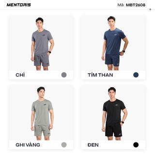 Bộ Quần Áo Nam MENTORIS, Bộ Thể Thao Vải Ultra Cool Siêu Co GIãn, Thoáng Khí, Form Tôn Dáng MBT2608