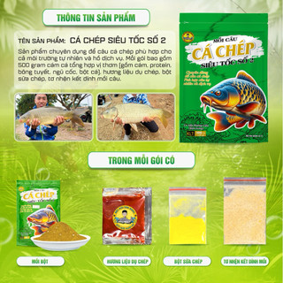 [BĐSH] Mồi Câu Cá Chép Siêu Tốc Số 2 - Đặc Trị Cá Chép Mới, Chép Giòn